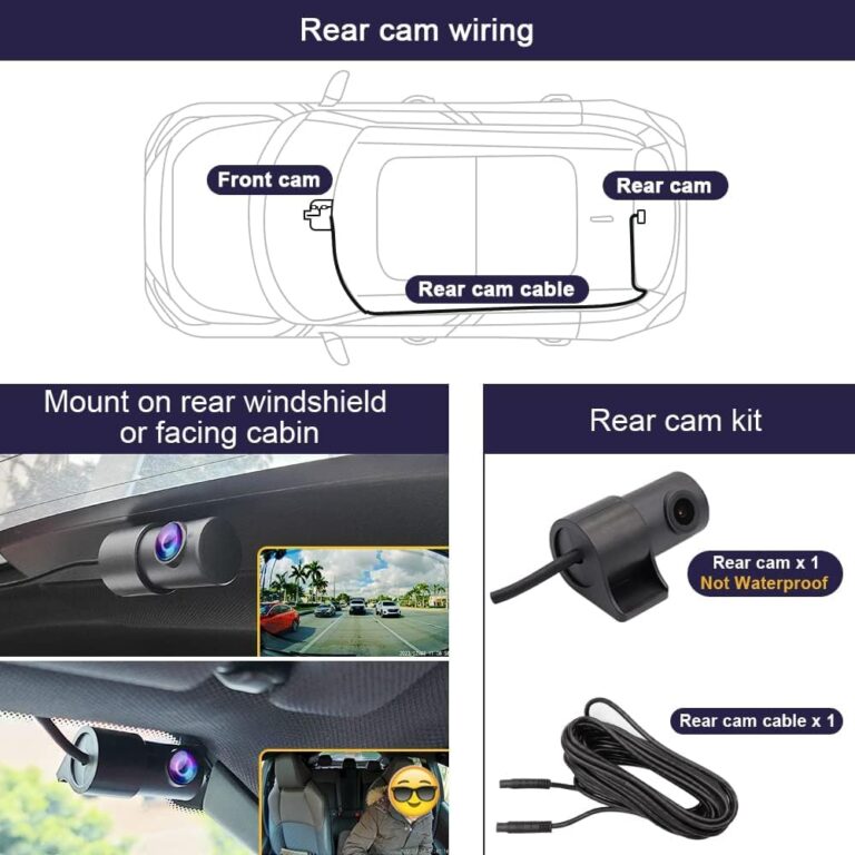 Fitcamx 4K Dual Dash Cam Suitable for Suitable for Mercedes-Benz GLA 2024-2025 GLA 250 & EQA (HD2-6669), OEM Style, Front 2160P+Rear 1080P Video, WiFi&APP, Loop Recording, G-Sensor, Easy to Set, 128GB - Image 4