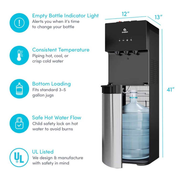 Avalon Bottom Loading Water Cooler Water Dispenser with BioGuard- 3 Temperature Settings - Hot, Cold & Room Water, Durable Stainless Steel Construction, Anti-Microbial Coating- UL Listed - Image 4