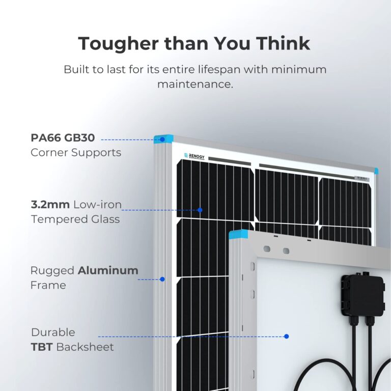 Renogy 2PCS Solar Panels 100 Watt 12 Volt, High-Efficiency Monocrystalline PV Module Power Charger for RV Marine Rooftop Farm Battery and Other Off-Grid Applications, 2-Pack 100W - Image 6