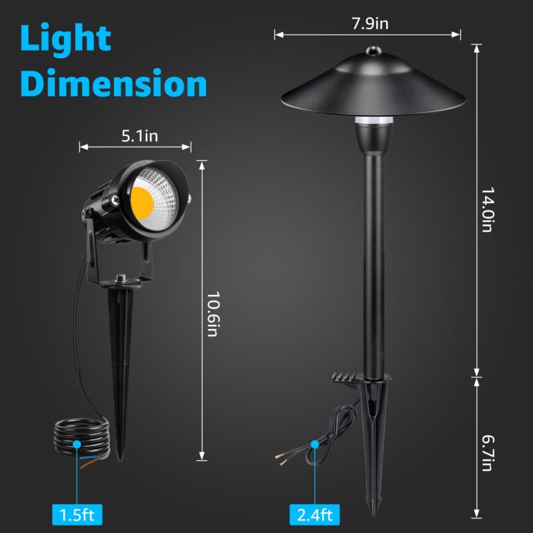 SUNVIE LED Landscape Lights Low Voltage Pathway Lights 12V Landscape Lighting Kit Aluminum Low Voltage Landscape Pathway Lights with Stake Waterproof for Walkway Yard Garden, 12 Pack with Connectors - Image 2
