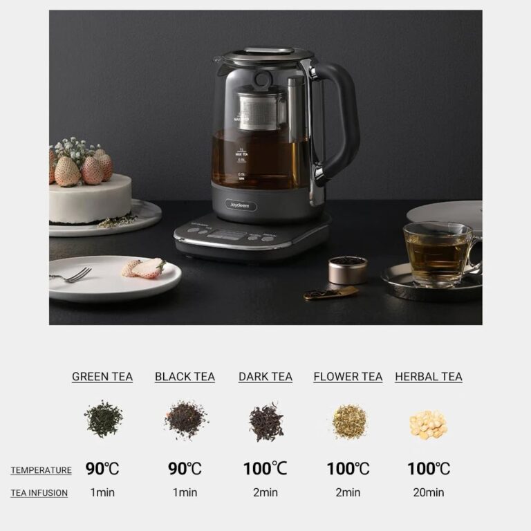 Joydeem Hot Tea Maker, Glass Electric Kettle with Auto Lift Tea Infuser and Temperature Control, 1.7L, JD-ZC6088G - Image 5