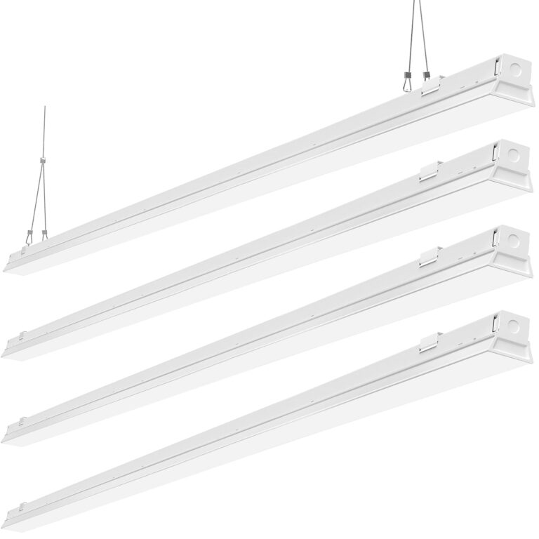 ANTLUX 8FT LED Shop Light Fixture, 110W Strip Light, 12200 LM, 5000K, 8 Foot Linear Lights, Linkable Lighting for Garage Warehouse Workshop, Fluorescent Tube Replacement, 4 Pack