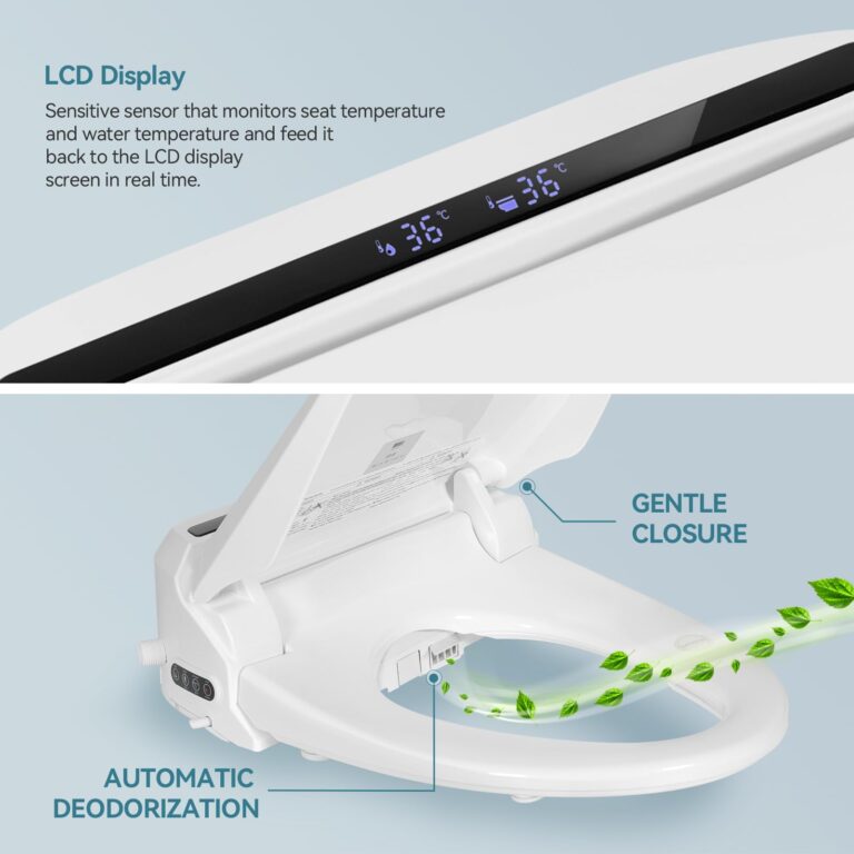 YOURLITE Bidet Toilet Seat, Elongated Toilet Seat Warm Water, Heated Seat Bidet with Remote Control,Self-cleaning Nozzle Temperature Adjustable LED Light, Need Electricity, White - Image 7