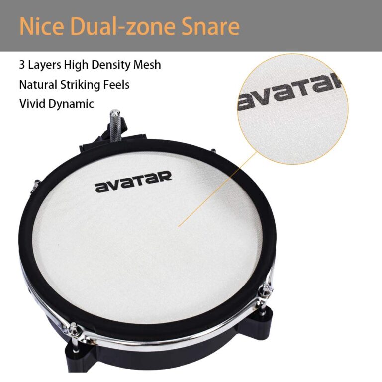 HXW SD61-5 Professional Electric Drum Set Mesh Electronic Drum Kit with 447 Sounds, Dual-zone Snare, Cymbal With Choke, Kick Tower, Support to Add Extra Tom & Cymbal - Image 4