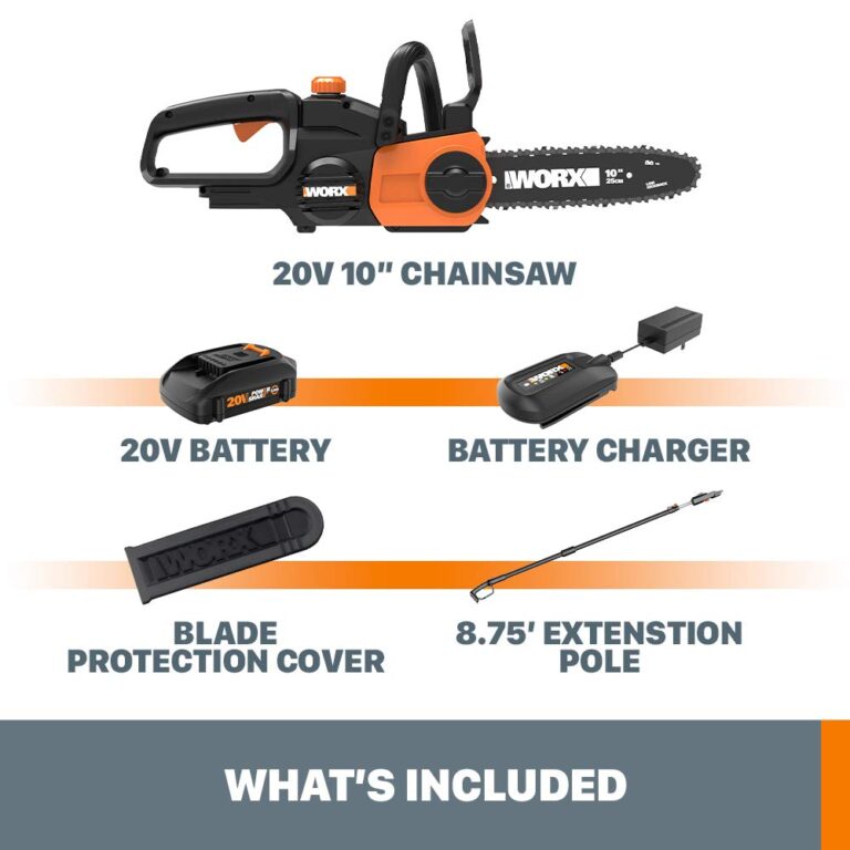 Worx WG323 20V Power Share 10" Cordless Pole/Chain Saw with Auto-Tension (Battery & Charger Included) - Image 3