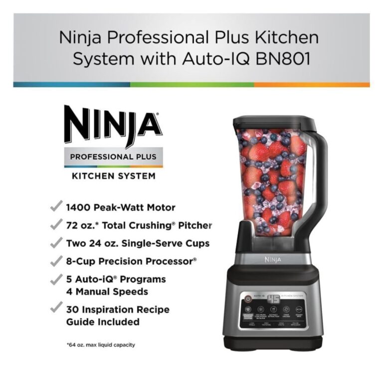 Ninja BN801 Professional Plus Kitchen System with Auto IQ, 1400 Wp - Gray (Renewed) - Image 7
