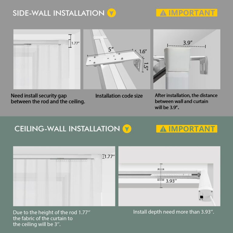 Yoolax Motorized Curtain Rod Compatible with Alexa Hardwired Smart Electric Drape Track System with Remote (88-157" W) - Image 2