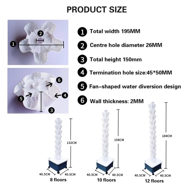 Hydroponics Growing, Hydroponic Germination Kit for Gardening Lover, Indoor Vertical Tower Garden Kit for Herbs,Fruits and Vegetables,Grey-8floors - Image 5