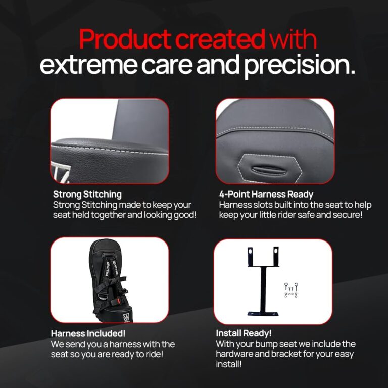 UTVMA Bump Seat Compatible With Can Am X3 - Easy Install | UTV Jump Seat | Bump Seat for Kids - Harness & All Mounting Hardware Included, Front or Rear Use | All Models of X3 | (2017-2025) - Image 8