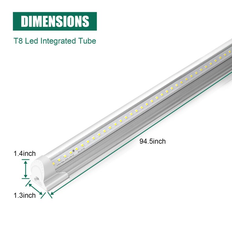 10 Pack 8FT 80W LED Shop Light, 5000K 12000LM Integrated Fixture, V Shape Daylight White Ceiling T8 LED Tube Light for Garage, Clear Cover, High Output, Linkable Shop Lights for Garage, Plug and Play - Image 6