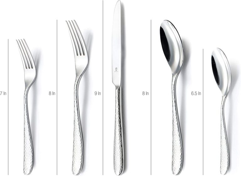 Danialli 60-Piece Matte Fidenza Hammered 18/10 Stainless Steel Silverware Cutlery Set, Flatware Service for 12, Built to Last Commitment - Image 3