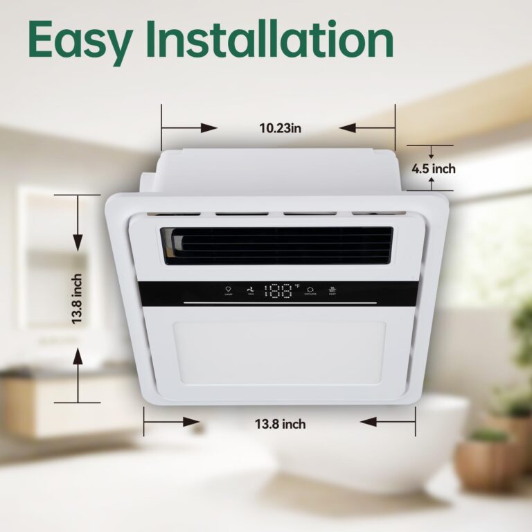 VallisCo Bathroom Exhaust Fan with Light and Heater, 4 in 1 Bathroom Fan with Heater, 1700W Heating Power, 140 CFM Remote Control, Quiet & Powerful for Ventilation, Lighting, Heating, and Drying - Image 3