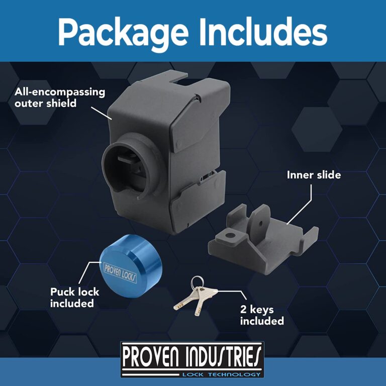Proven Industries Model 2517-D Trailer Lock, Fits Stamped Demco-Style 2 5/16-Inch Couplers, Secures Safety Chains, Made in The USA, (Blue) - Image 5