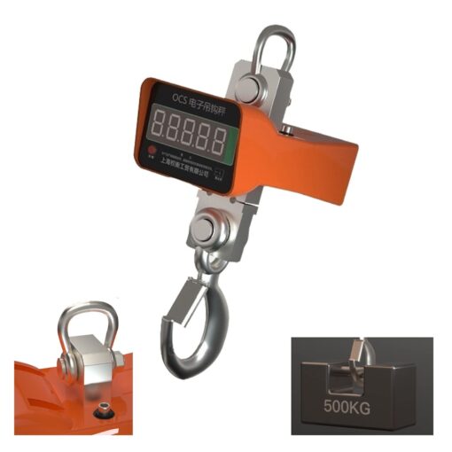 VGVGV Digital Crane Scale Electronic Hook Crane Scale 1-3-5 Tons Direct View Wireless Remote Control Printing Function for Farm,Deer,Livestock,Factory,Construction(A Look Directly 1T)
