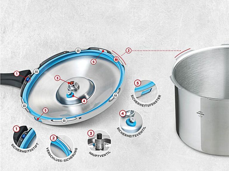 Kuhn Rikon DUROMATIC® Pressure Cooker 11” 8.45 qt family of 6 wide base for better braising, Stainless - Image 10