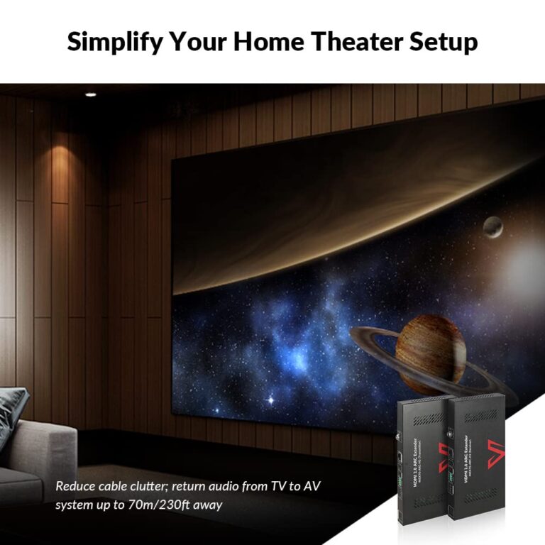 ARC HDMI Extender 4K@60Hz 4:4:4 Over Cat5e/6/6a/7 Cable up to 130ft, HDBaseT Extender, Audio Return Channel, S/PDIF Audio Pass Through, HDMI 2.0, HDCP2.2, CEC, PoE & Dual IR, RS232, Atmos & DTS:X - Image 4