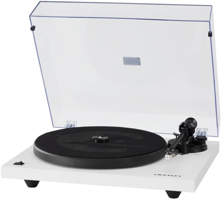 Crosley C6B-WH Belt-Drive Bluetooth Turntable Record Player with Adjustable Tone Arm, White - Image 6