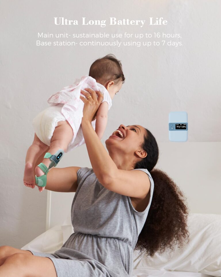 Babytone Baby Sleep Monitor with Base Station- Smart Sleep Sock, Tracking Heart Rate, Avg O2 and Movement, Wearable Baby Oxygen Foot Monitor with Bluetooth and APP, for 0-36 Months Newborn - Image 2