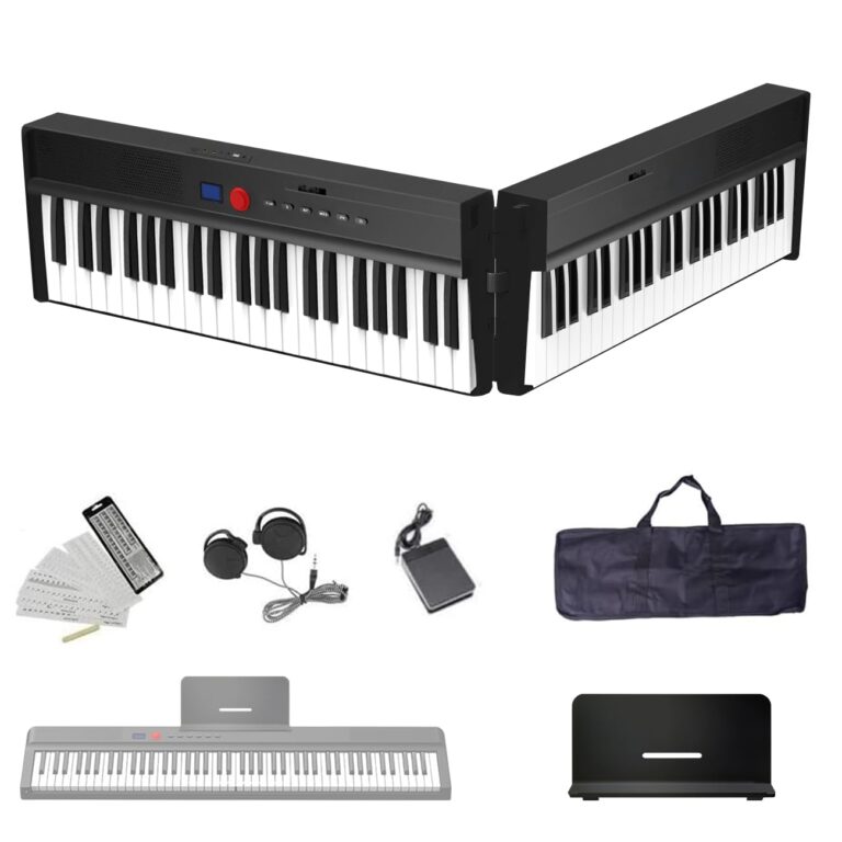 Longeye Foldable Piano Keyboard 88 Key Folding Piano Portable Electric Keyboard Semi Weighted Digital Piano for Beginners with Headphone, Sustain Pedal, Music Rest, Carry Case (Enhanced Sound)