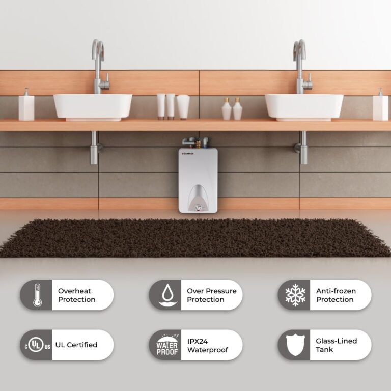 CAMPLUX Electric Mini-Tank Water Heater ME40 4.0 Gallons, Point of Use No Wait for Hot Water Under Kitchen Sink 120V 1440W, Wall or Floor Mounted, UL Listed - Image 6