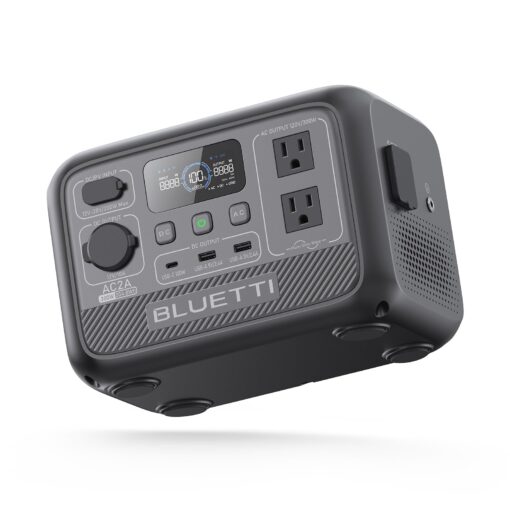 BLUETTI AC2A Portable Power Station, 204Wh LiFePO4 Battery Backup w/ 2 300W (600W Power Lifting) AC Outlets, Recharge from 0-80% in 45 Min., Solar Generator for Camping (Solar Panel Optional)