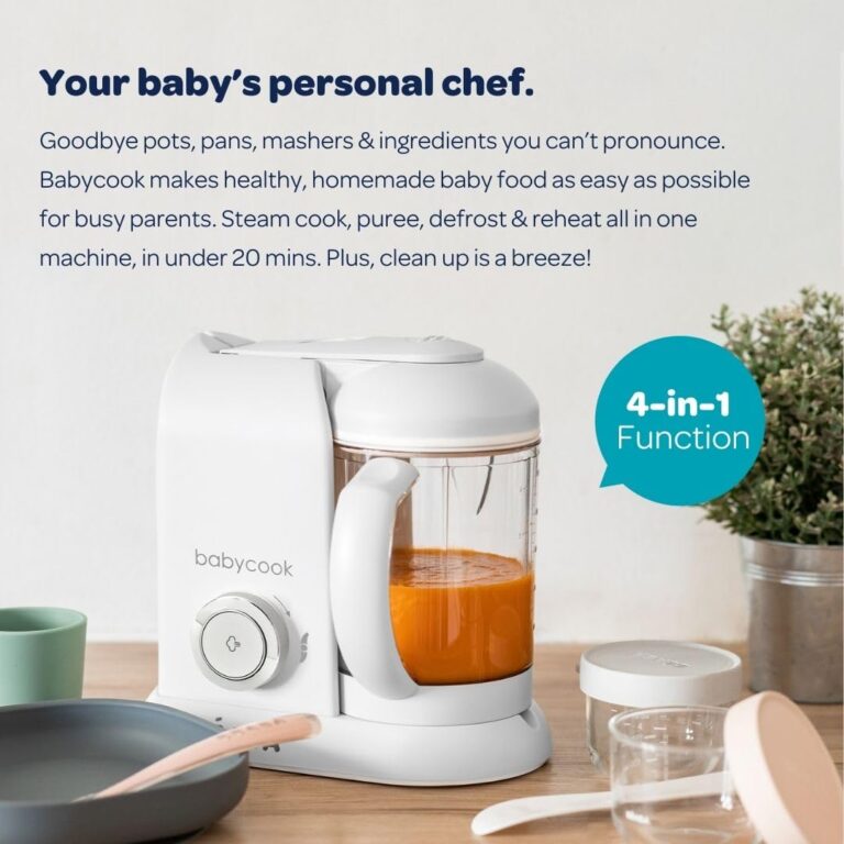 BEABA Babycook Solo 4 in 1 Baby Food Maker, Puree Steamer and Blender for Purees, Grinder with Auto Steam Cooking, Lrg Capacity 4.5 Cups 27 Servings in 20 Mins, Oat - Image 3