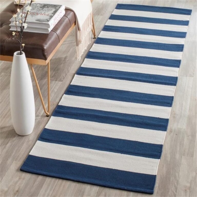 SAFAVIEH Montauk Collection X-Large Area Rug - 12' x 15', Navy & Ivory, Handmade Flat Weave Boho Farmhouse Cotton Stripe, Ideal for High Traffic Areas in Living Room, Bedroom (MTK712H) - Image 5