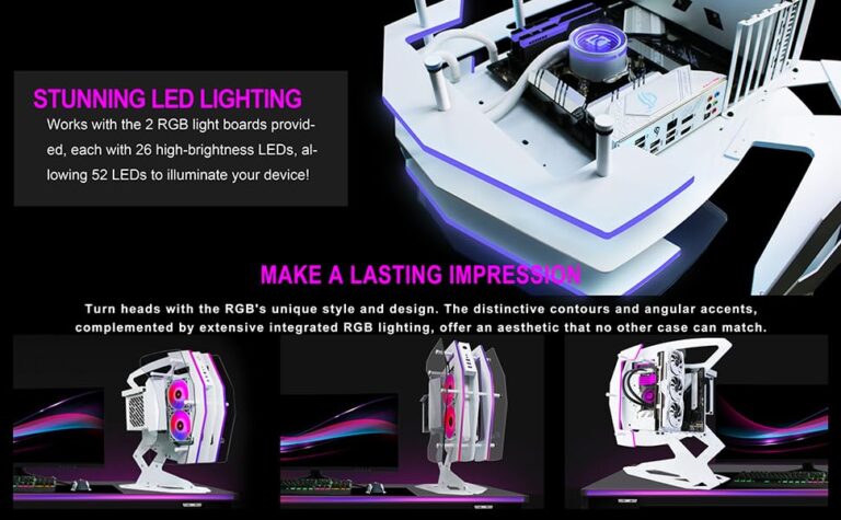 KEDIERS Innovative PC Case - ATX Tower Tempered Glass Gaming Computer Case with 2 ARGB Light Boards - Image 2