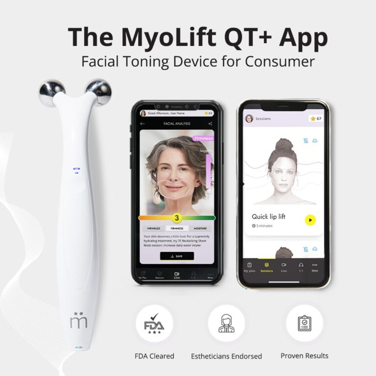 7E Wellness MyoLift QT Microcurrent Facial Device with Smart Current Technology and Smartphone App - Portable Skin Care Tools, Instant Face Lift, Anti Aging, Skin Tightening - Up to 400 Microamps - Image 2