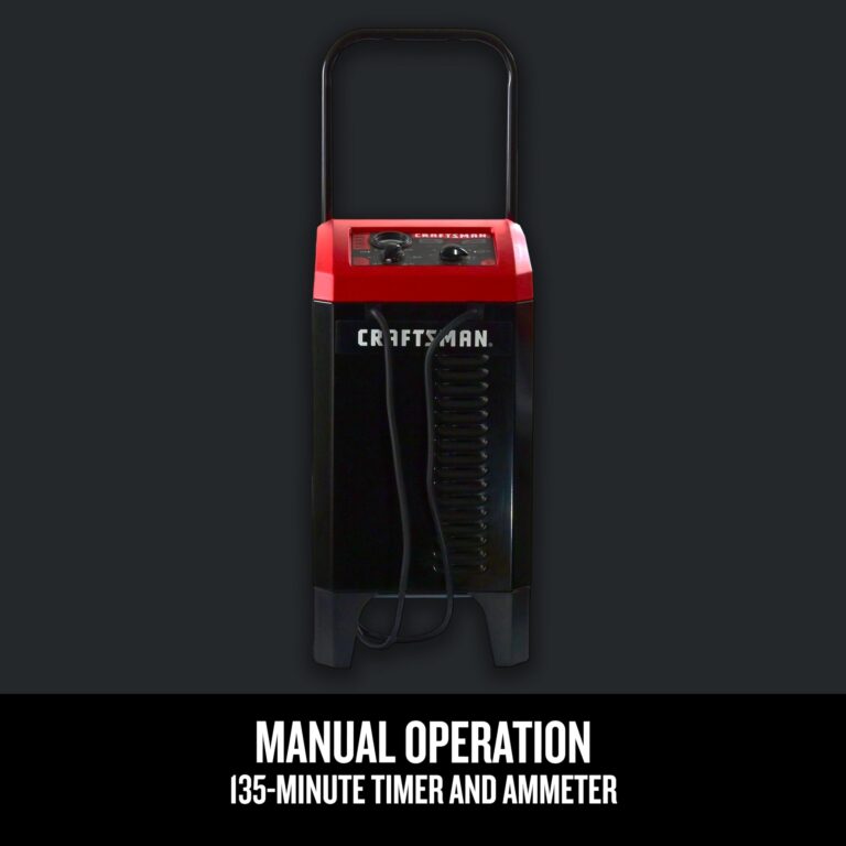 CRAFTSMAN Wheeled Battery Charger and Engine Starter, CMXCESM233, 2-in-1 Manual Timer Controlled, 250 Cranking Amps, 6 Volt, 12 Volt, for Car, SUV, Truck, and Marine Batteries - Image 8