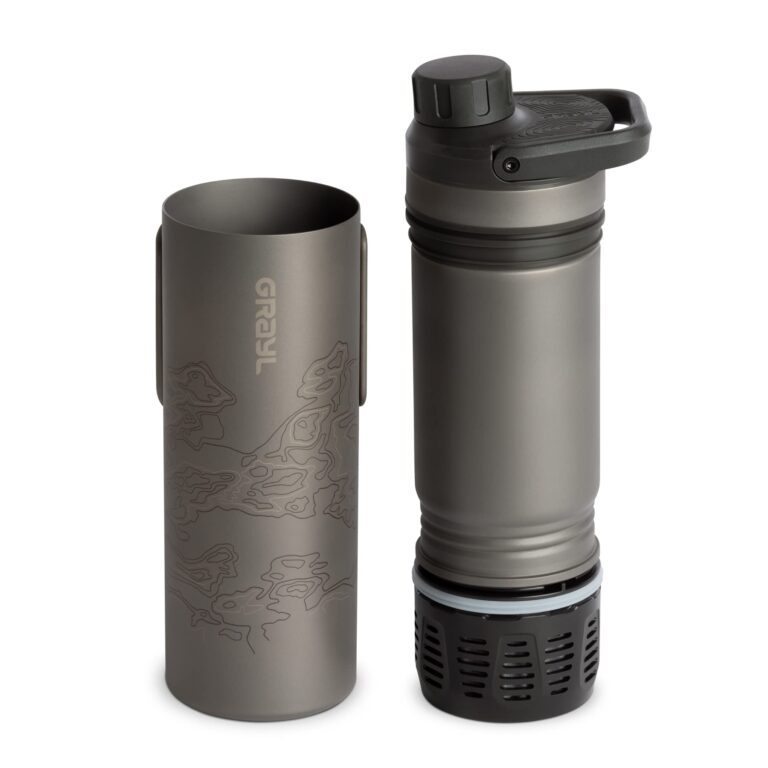GRAYL UltraPress Titanium 16.9 oz Water Purifier & Filter Bottle for Hiking, Backpacking, Survival, Bushcraft, Travel (Covert Black) - Image 9
