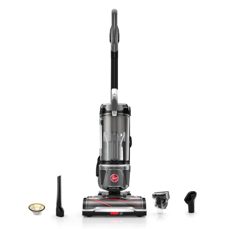 Hoover WindTunnel Tangle Guard Bagless Vacuum Cleaner, Corded Upright Vacuum, HEPA Media Filtration, Anti-Hair Wrap, Headlights, Swivel Steering, Corded Vacuum Cleaners for Home Use