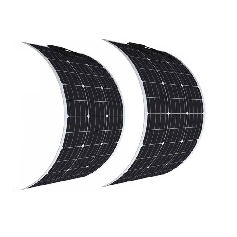 Aysolar 200 Watt Flexible Solar Panel 2 Pieces 100 Watt 12 Volt Monocrystalline Semi-Flexible Bendable Mono Off-Grid Charger for Marine RV Cabin Van Car Uneven Surfaces