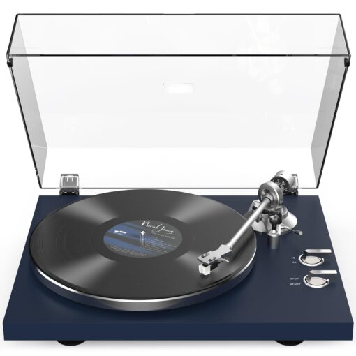 Turntables Belt-Drive Record Player with Wireless Output Connectivity Vinyl Player 33&45 RPM Speed Phono Line Output USB Digital to PC Recording ATN3600L MM Cartridge&Counterweight Dark Blue