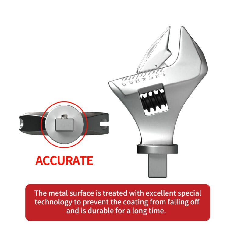 VPOER Adjustable Digital Torque Wrench spanner head, 2.2-73.7 ft-lbs (3-100 Nm) (26.5-885 inch pound) Electronic Jaw open end torque wrench with Buzzer & LED, Calibrated - Image 7