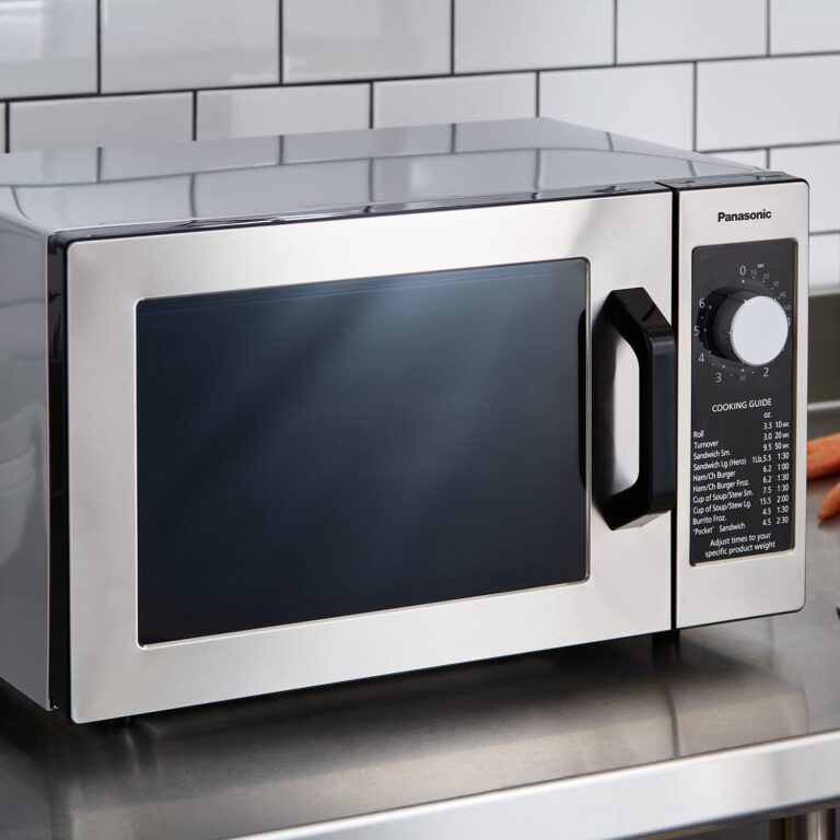 Panasonic NE-1025F Compact Light-Duty Countertop Commercial Microwave Oven with 6-Minute Electronic Dial Control Timer, Bottom Energy Feed, 1000W, 0.8 Cu. Ft. Capacity Silver - Image 2