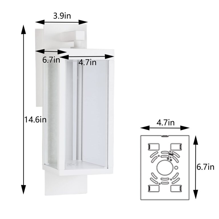 Lustrlach 2 Pack White Dusk to Dawn Outdoor Wall Lights for House LED Photocell Exterior Light Fixture with Glass IP54 Waterproof Modern Patio Light for Garage Indoor Entryway Garden,3000K,14IN - Image 2