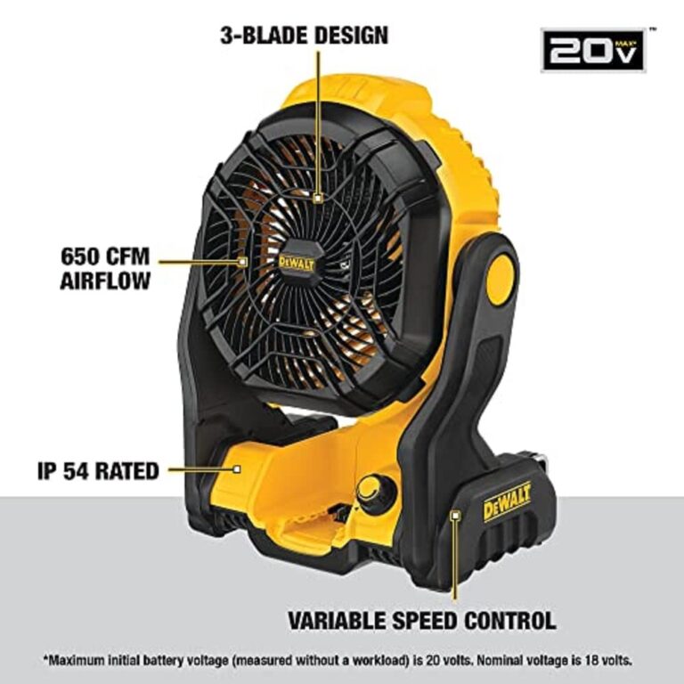 DEWALT 20V MAX Battery Pack with Charger, 3-Ah (DCB230C), Black 20V MAX* Jobsite Fan, Tool Only - Image 3