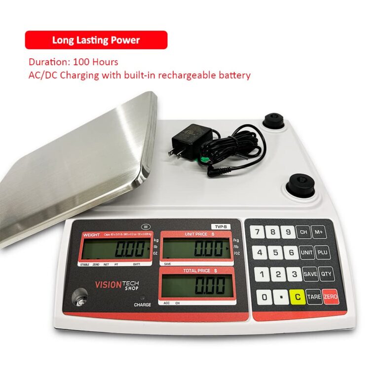 VisionTechShop TVP-60B Price Computing Scale, Lb/Oz/Kg Switchable, 60lb Capacity, 0.01lb Readability, NTEP Legal for Trade COC #19-038, NSF Certified - Image 4