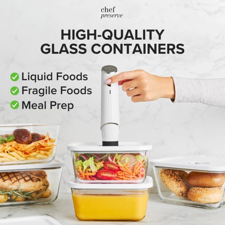 Chef Preserve Ultimate Bundle (Compact Vacuum Sealer + 3 Glass Vacuum Containers + 30 Vacuum Bags) - Image 6