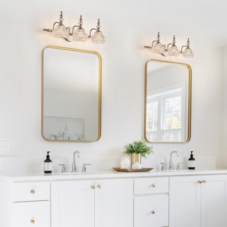 ZILANL Brushed Nickel Bathroom Vanity Light Fixtures Modern 3-Light Vanity Lights Bathroom Lighting Fixtures Vintage Wall Sconces Light Living Room Vanity Lighting Fixtures Over Mirror - Image 3