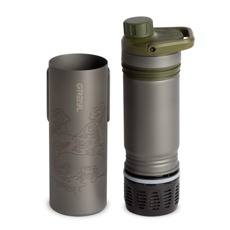 GRAYL UltraPress Titanium 16.9 oz Water Purifier & Filter Bottle for Hiking, Backpacking, Survival, Bushcraft, Travel (Olive Drab) - Image 9