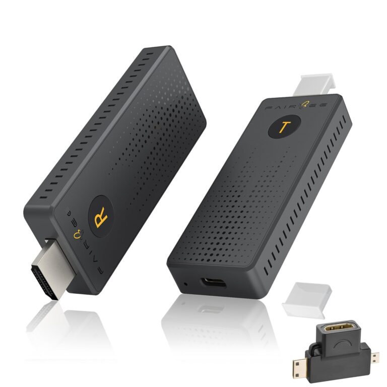 Wireless HDMI Transmitter and Receiver 4K, FAIRBEE Wireless Hdmi True UHD 4K Input & 4K Output, Plug & Play, 98ft Range, Dual Band 2.4G/5G, for Laptop/PC/TV Box to HDTV/Projector, No App Needed
