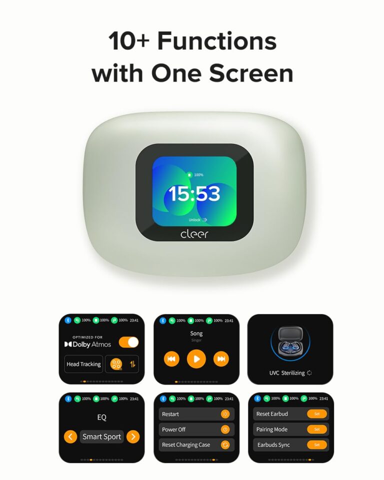 Cleer ARC 3 Open Ear Headphones - Dolby Audio, Snapdragon Sound True Wireless Earbuds, 50Hr Battery, Bluetooth 5.4, IPX 7, Multi-Point, Smart Controls, Wireless Charging Smart Case, Comfort Fit, Green - Image 8