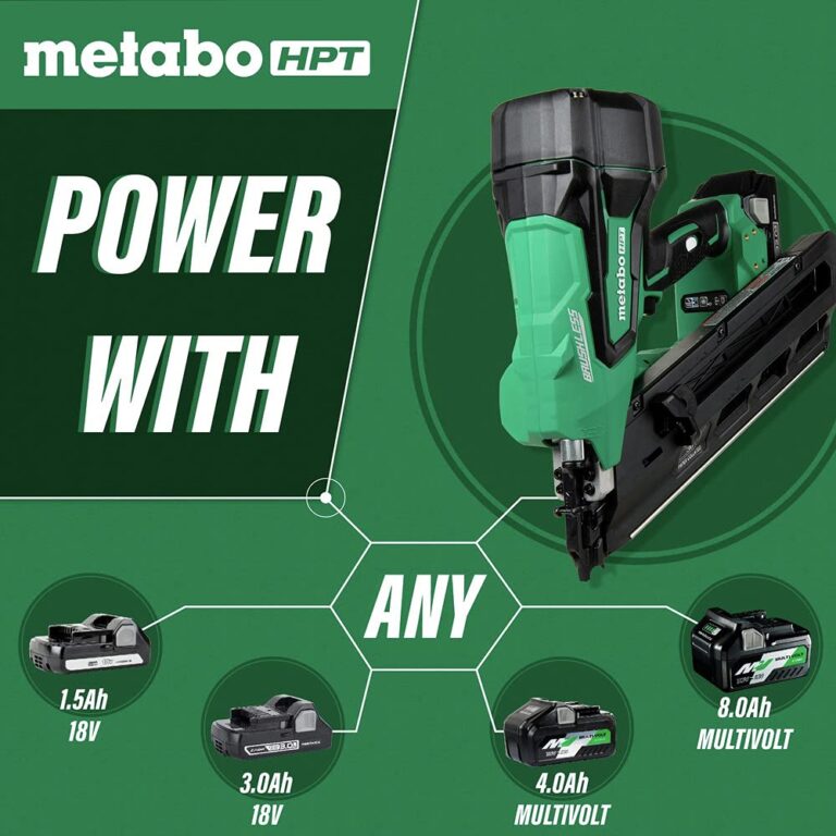 Metabo HPT 18V MultiVolt™ Cordless Framing Nailer Kit | Accepts 2-Inch up to 3-1/2-Inch Clipped & Offset Round Paper Strip Nails | 30 Degree Magazine | NR1890DCS - Image 7