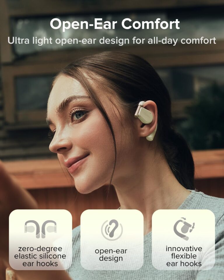 Cleer ARC 3 Open Ear Headphones - Dolby Audio, Snapdragon Sound True Wireless Earbuds, 50Hr Battery, Bluetooth 5.4, IPX 7, Multi-Point, Smart Controls, Wireless Charging Smart Case, Comfort Fit, Green - Image 7