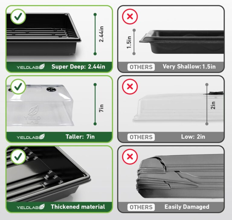 Yield Lab 7 Inch Propagation Dome - 50 Pack Humidity Vented Domes – Plant Growing Dome for Seedling, Germination, Soil & Hydroponic Horticulture - Image 6
