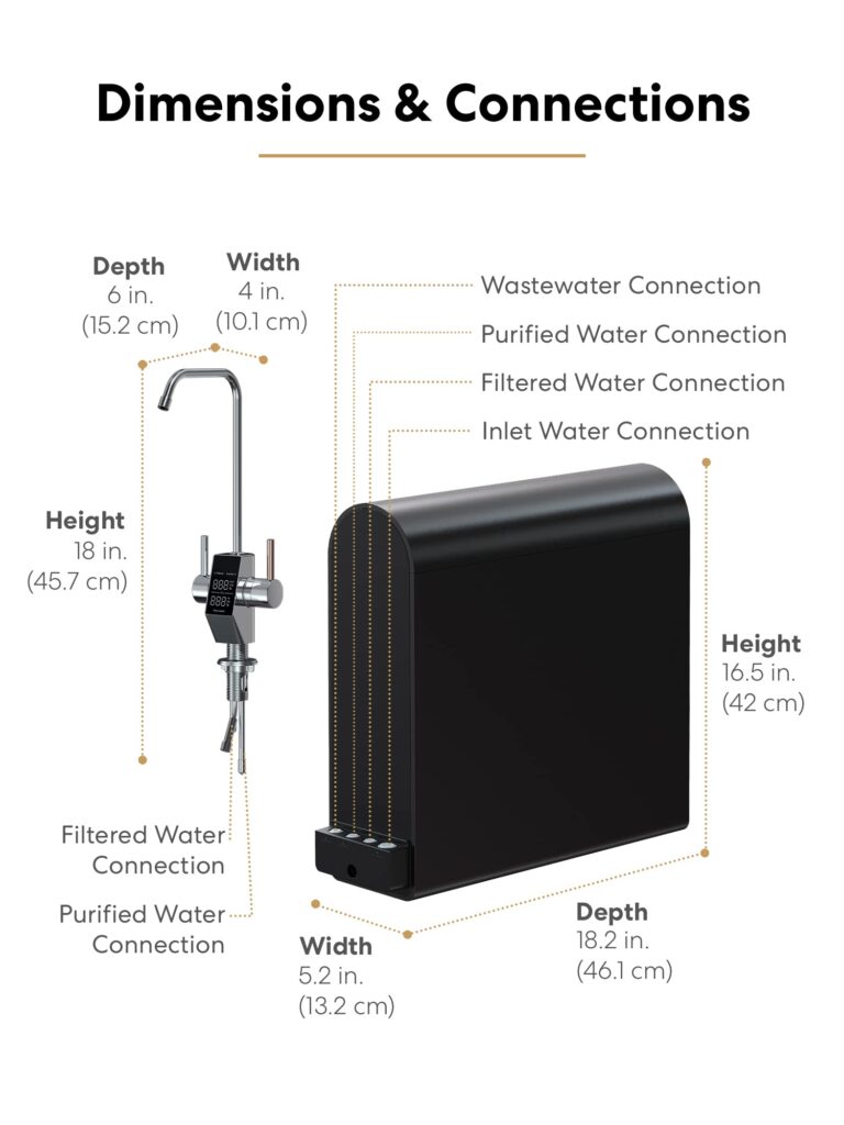Brio Reverse Osmosis Water Filtration System, 700 GPD, 2:1 Pure to Drain, Tank-Less, Under Sink Faucet Mount - Image 2