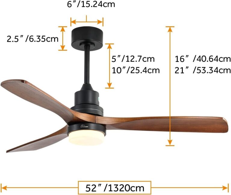 Sofucor Low Profile Ceiling Fan With Lights Remote Control 52 Inch Flush Mount Ceiling Fan Modern Wood Blade Fan For Bedroom Living Room Indoor Outdoor Farmhouse Patio, Noiseless DC Motor - Image 5