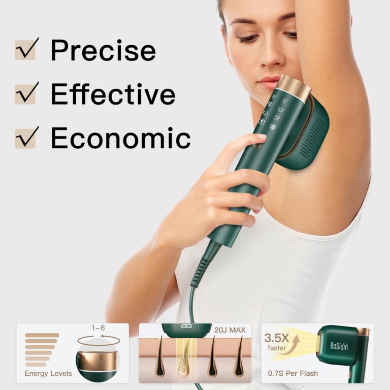 Laser Hair Removal, BoSidin IPL Hair Removal with Painless Ice-Cooling, 2-in-1 Face SR Rejuvenation, 6+1 Modes, 6 Levels Hair Removal for Women Permanent, Laser Hair Removal Kit with Shaver, Goggles - Image 5